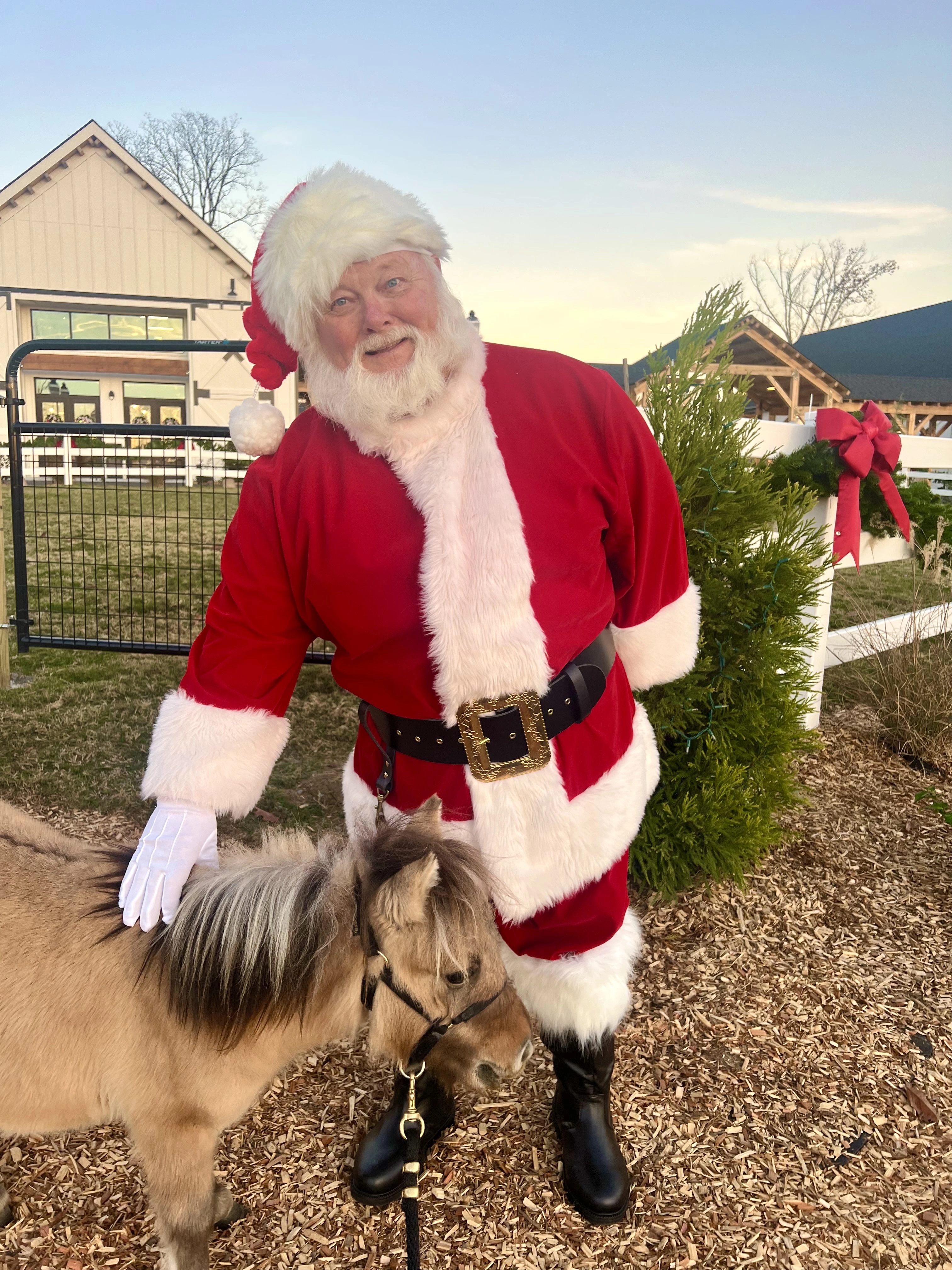 Santa Claus with a mini horse
