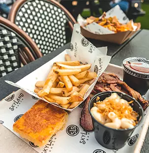 food from the food trucks at SkyLand Ranch 