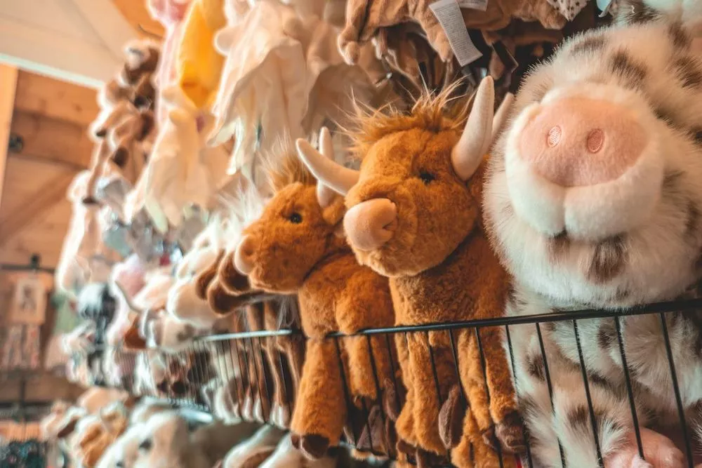 stuffed animal souvenirs from SkyLand Ranch in Sevierville