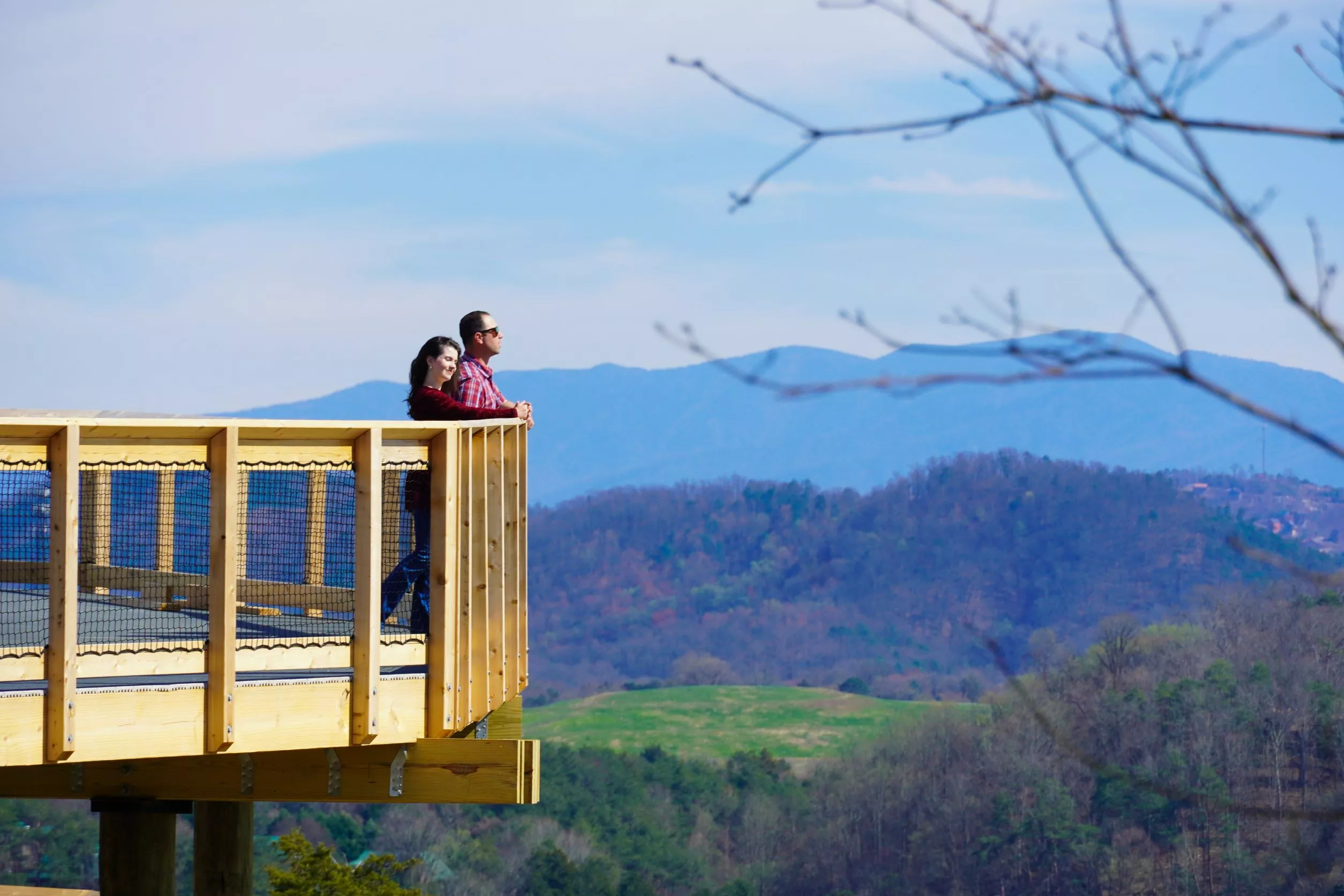 couple enjoying the view from Legacy Lookout