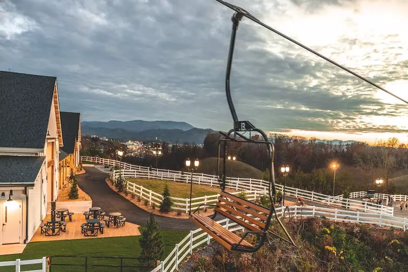 aerial view of the Smokies from SkyLand Ranch in Sevierville TN