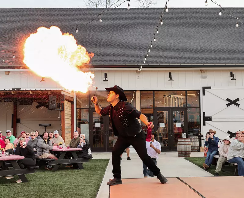 flame thrower at SkyLand Ranch