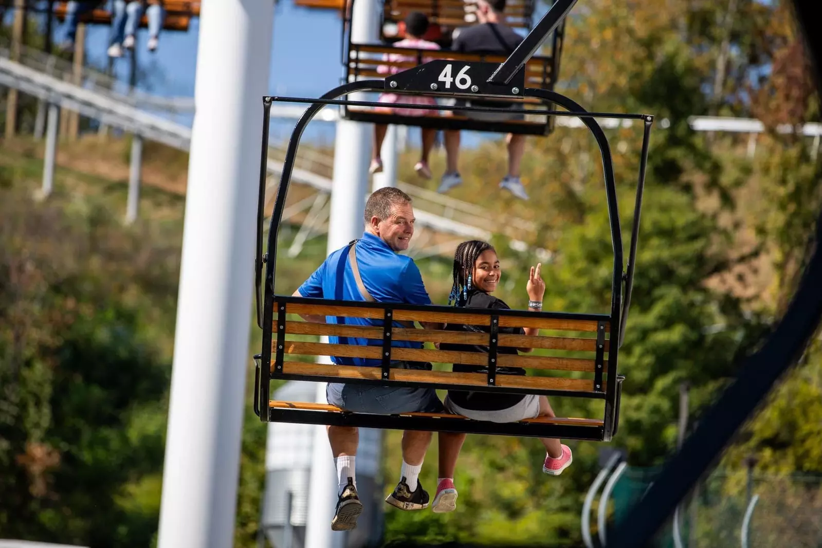 father and daughter on Horizon Skyride