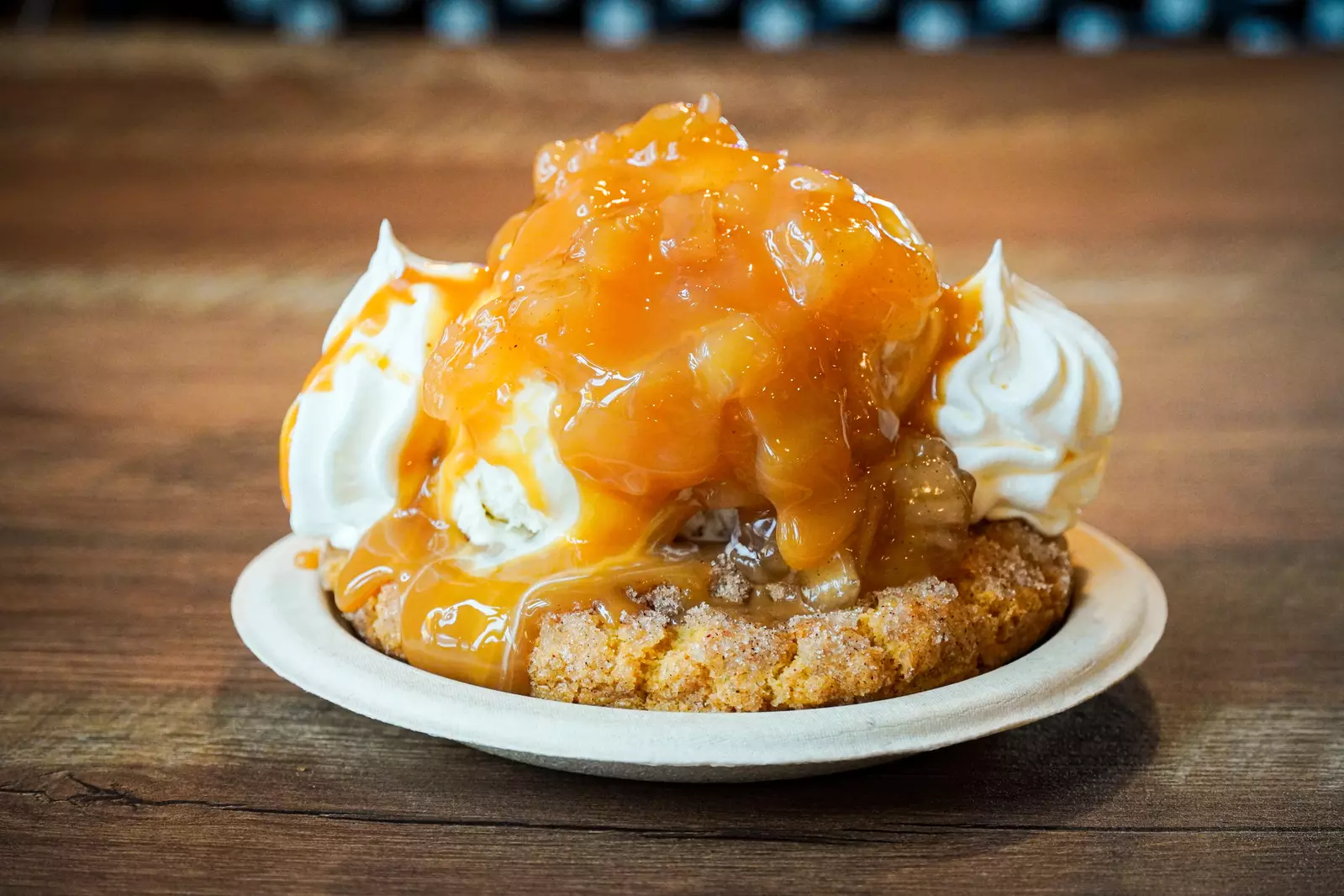 peach ice cream on cookie
