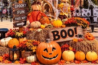 fall decorations at attraction